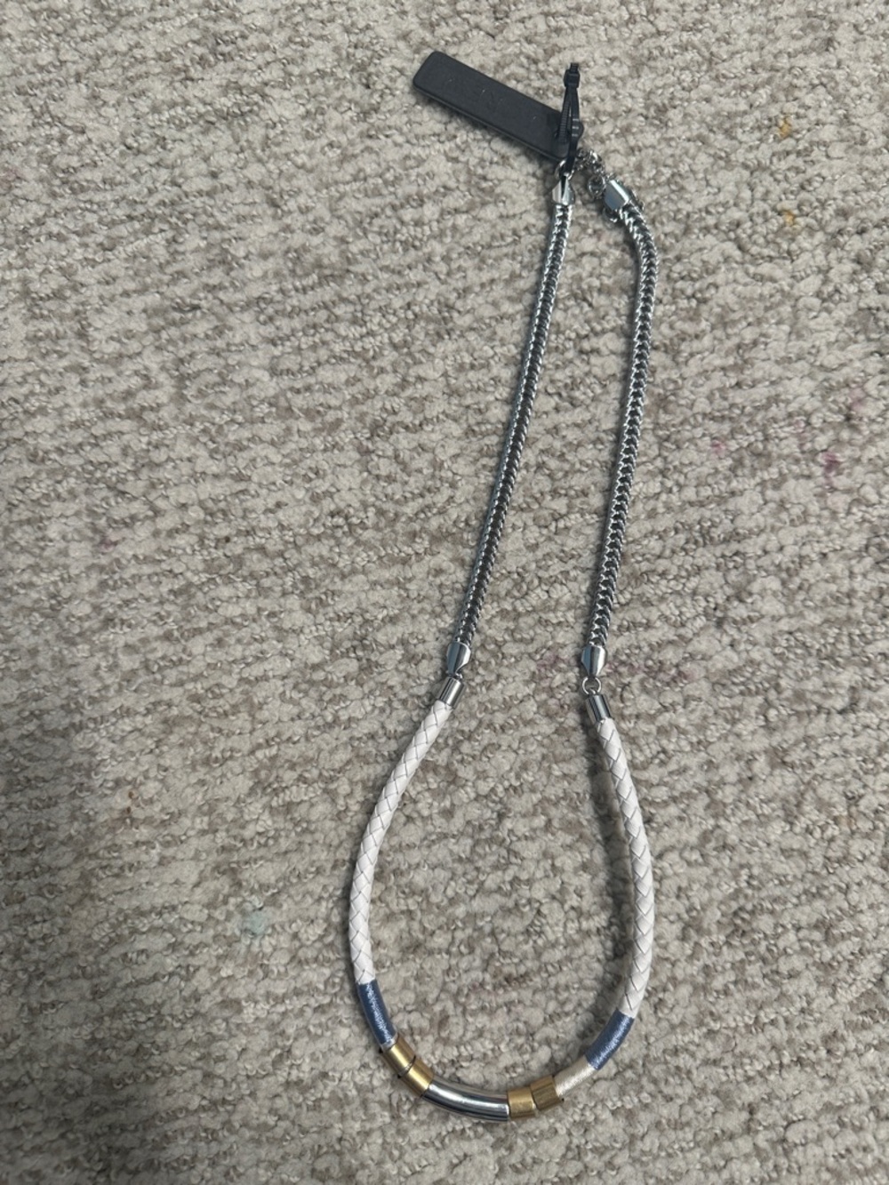 vintage J.Crew beaded leather rope necklace